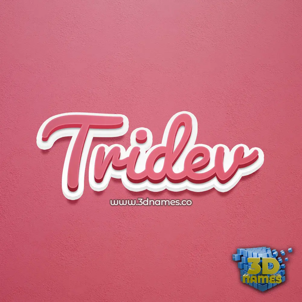 tridev in Red Scribble style - 3D name wallpaper