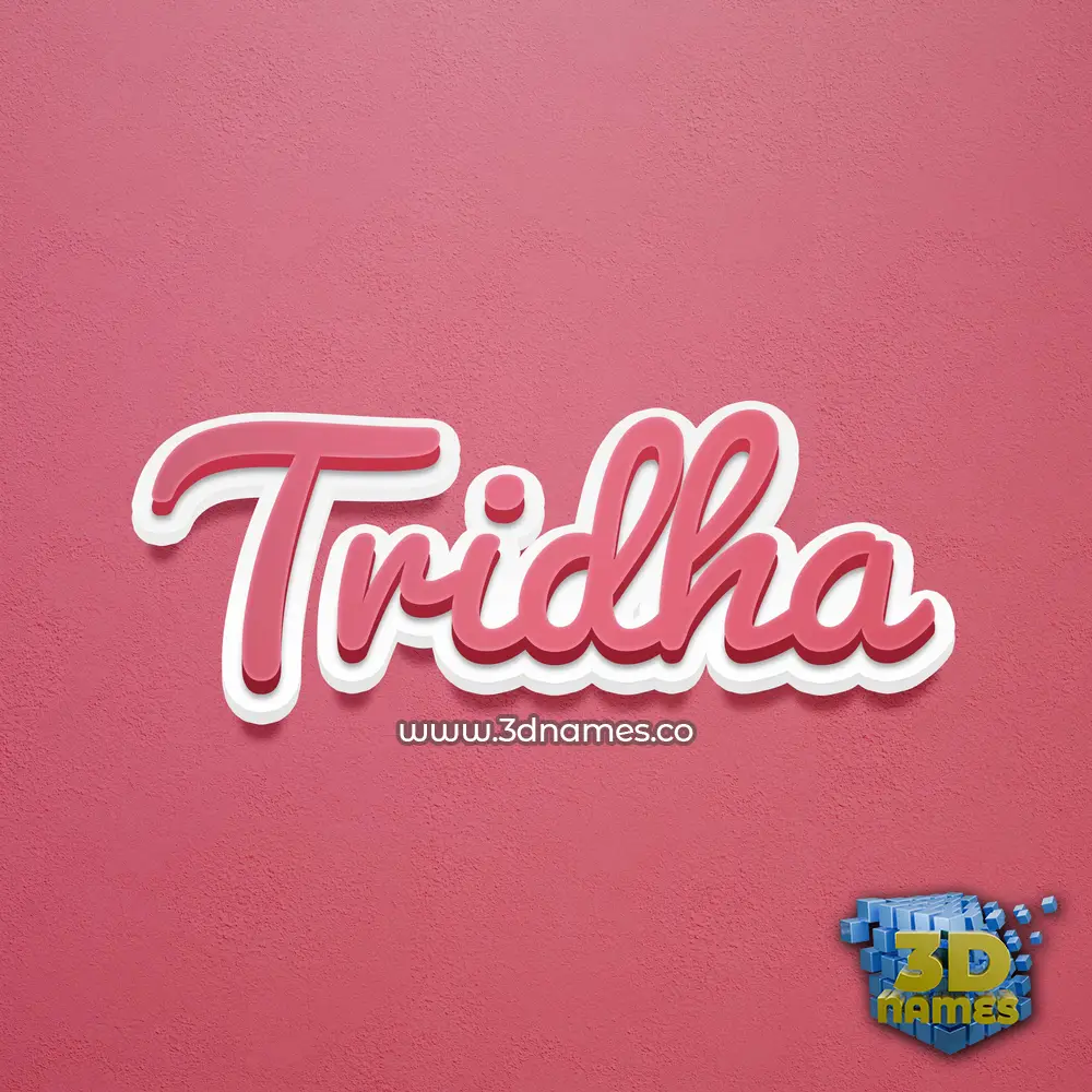 tridha in Red Scribble style - 3D name wallpaper