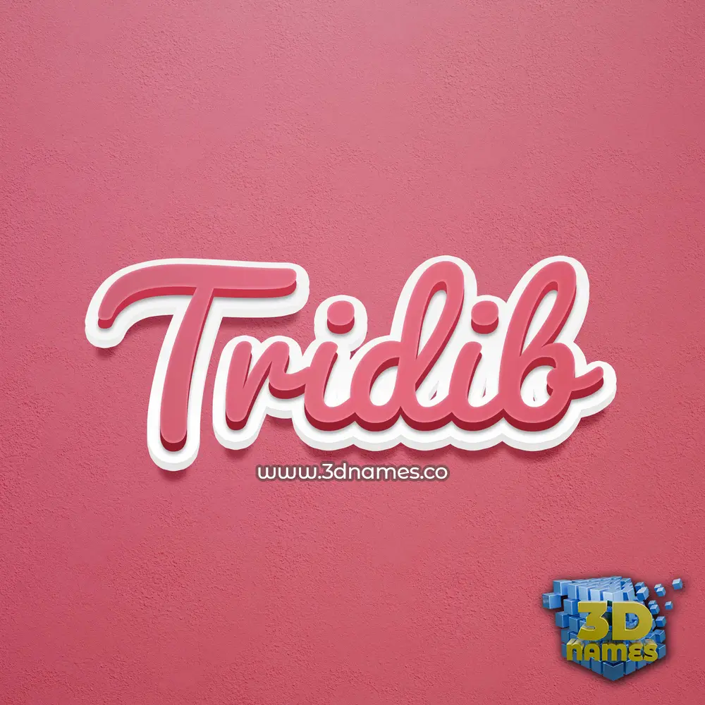 tridib in Red Scribble style - 3D name wallpaper