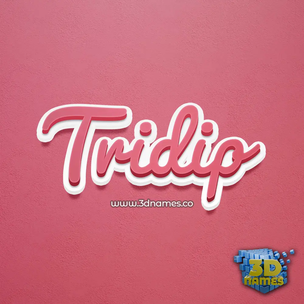 tridip in Red Scribble style - 3D name wallpaper