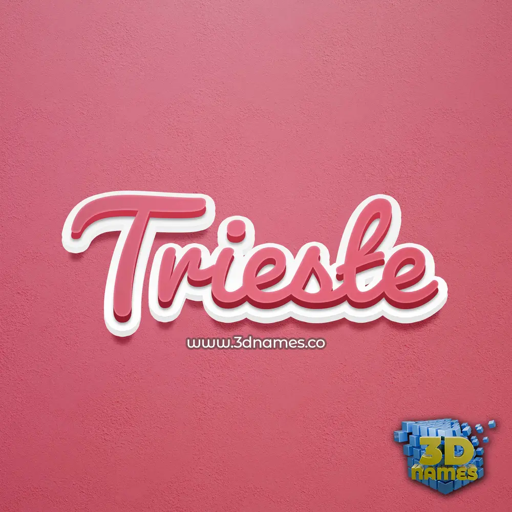trieste in Red Scribble style - 3D name wallpaper
