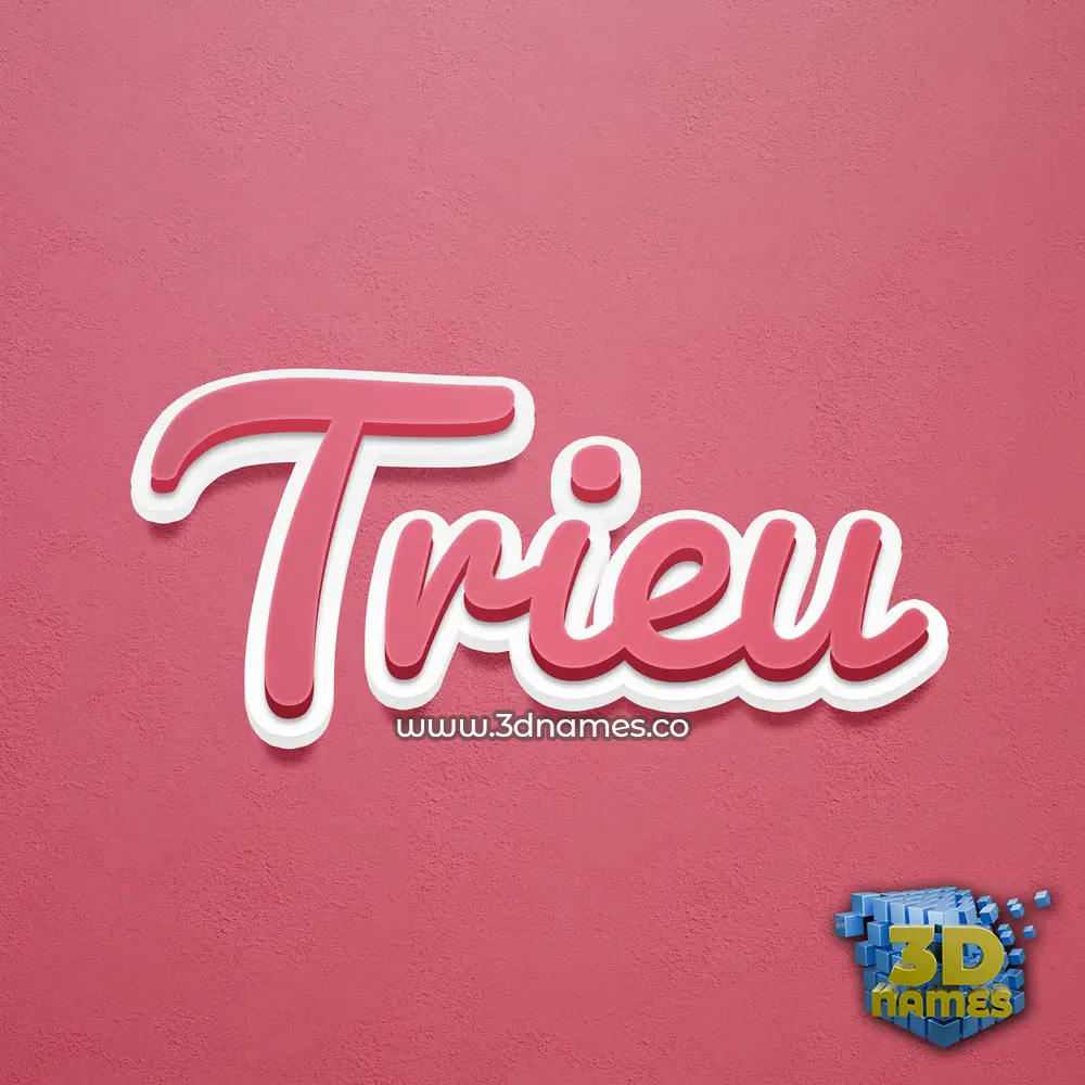 trieu in Red Scribble style - 3D name wallpaper