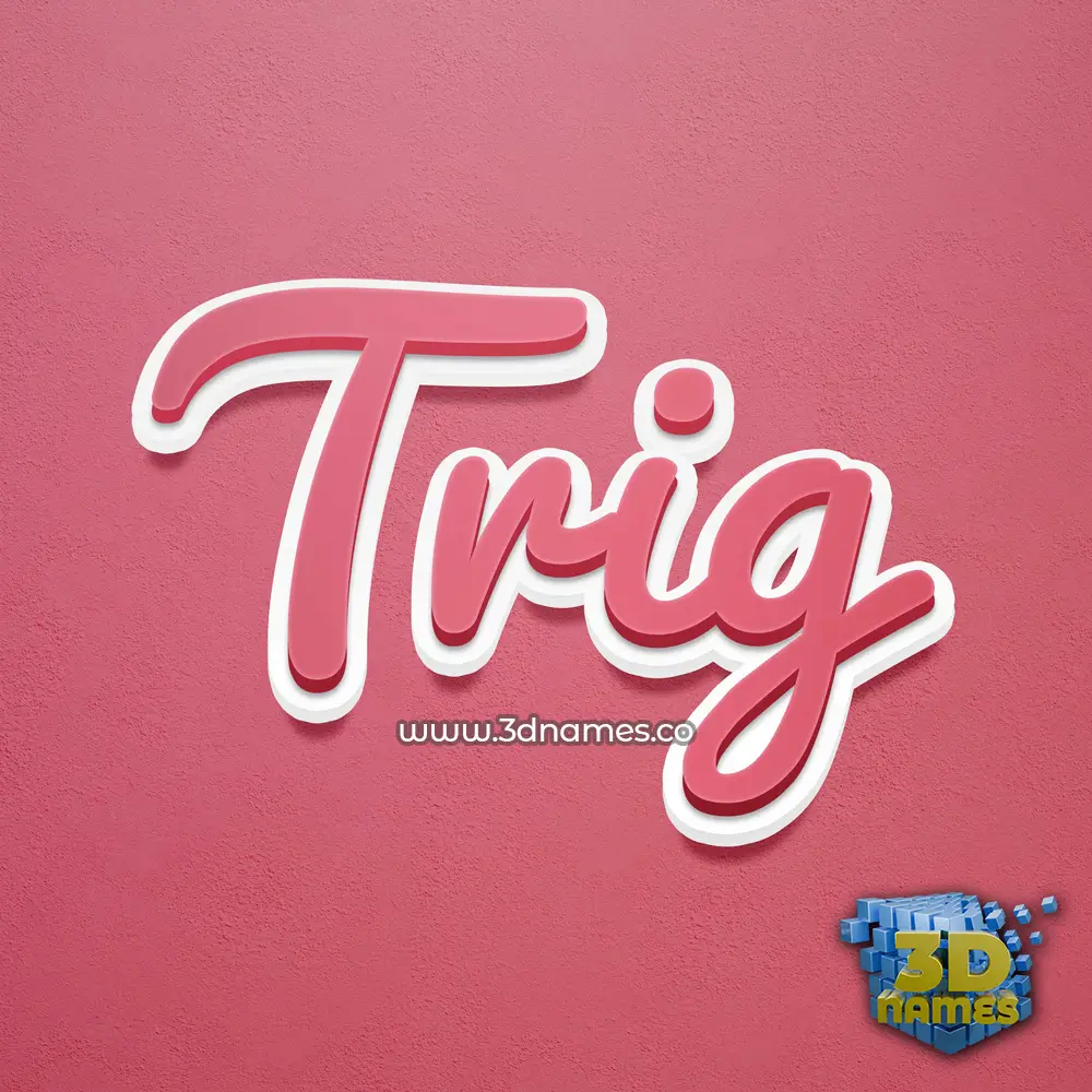 trig in Red Scribble style - 3D name wallpaper