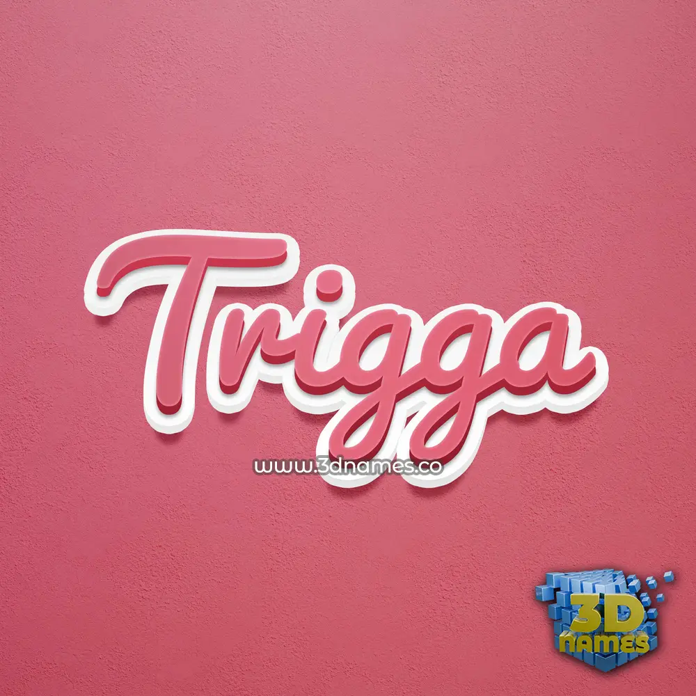 trigga in Red Scribble style - 3D name wallpaper
