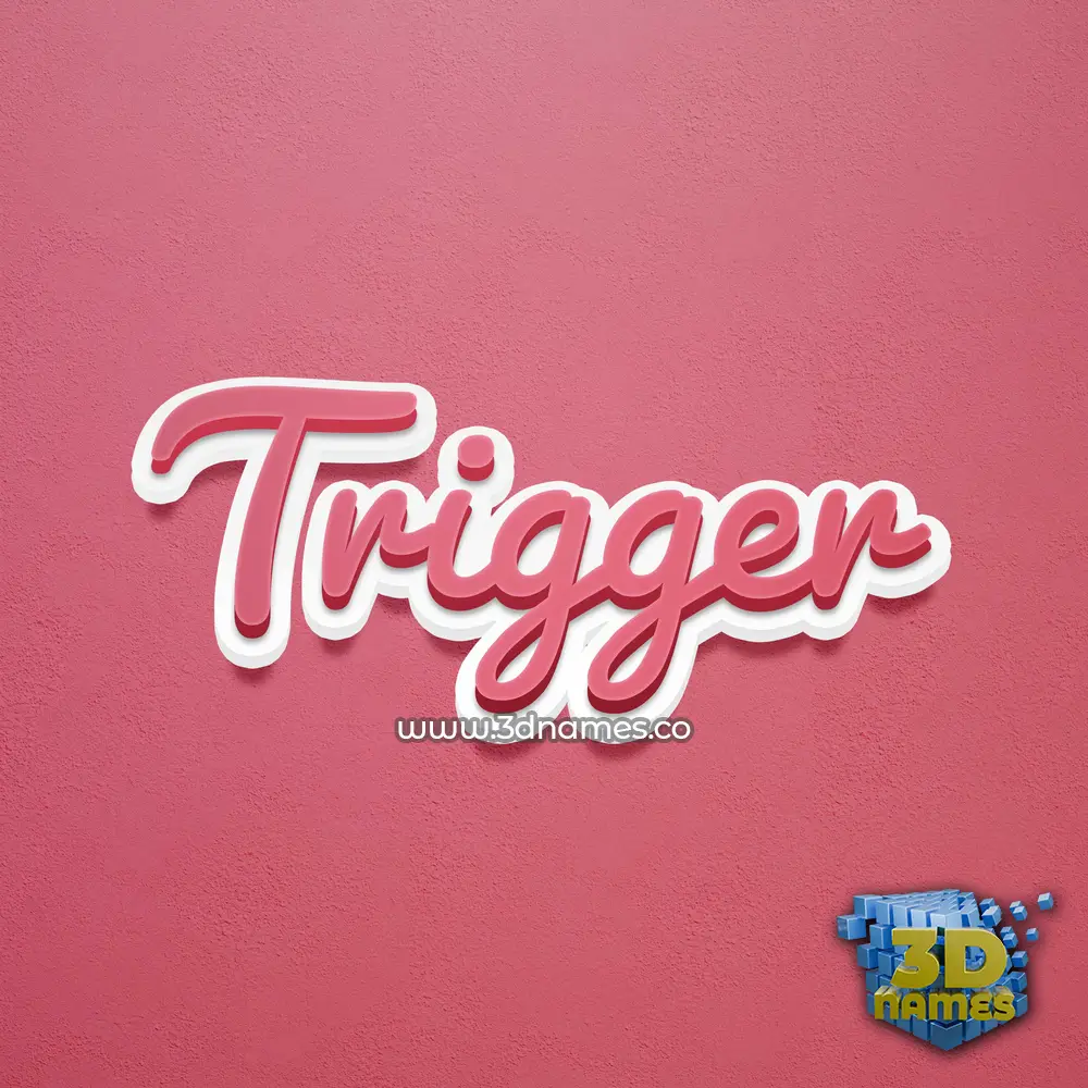 trigger in Red Scribble style - 3D name wallpaper