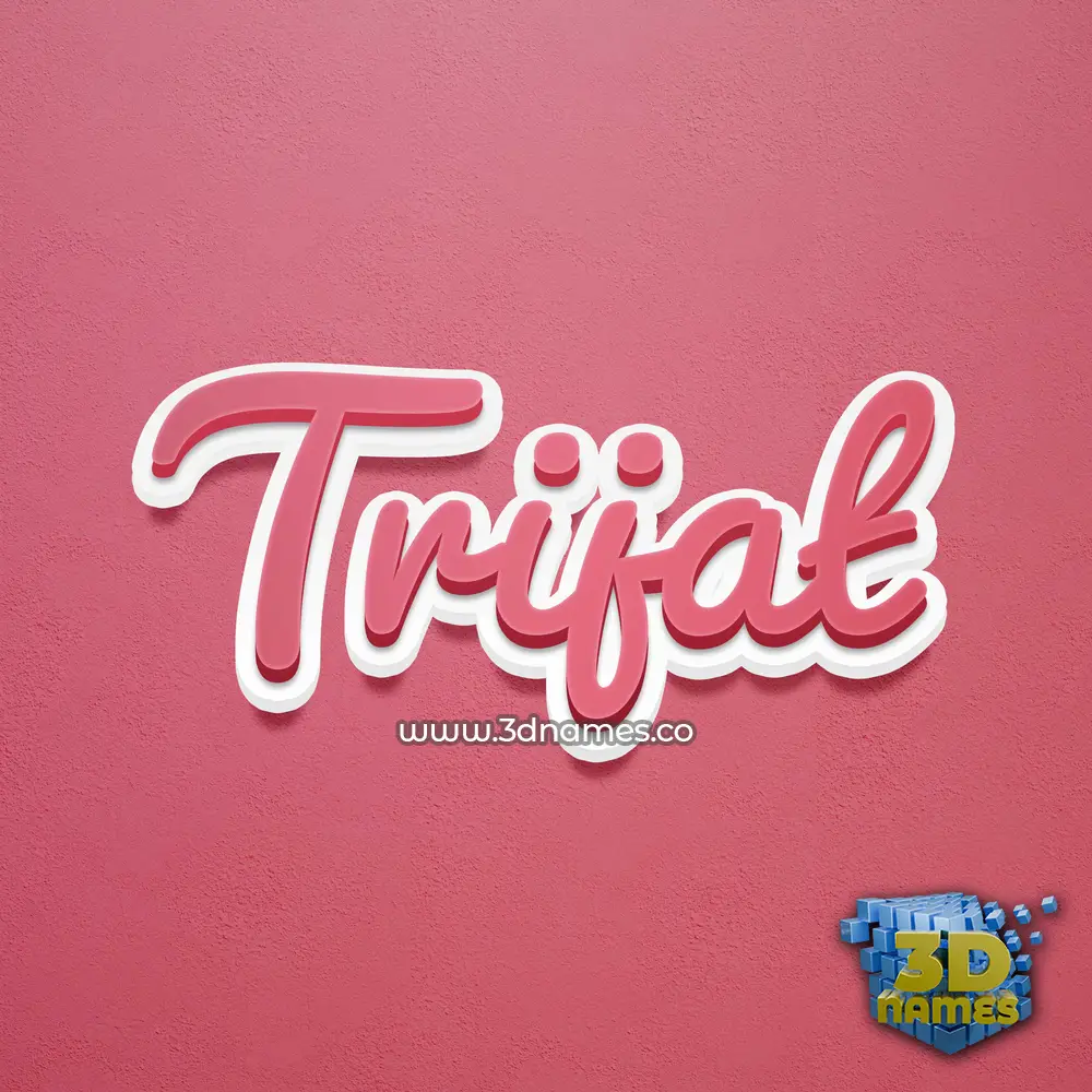 trijat in Red Scribble style - 3D name wallpaper
