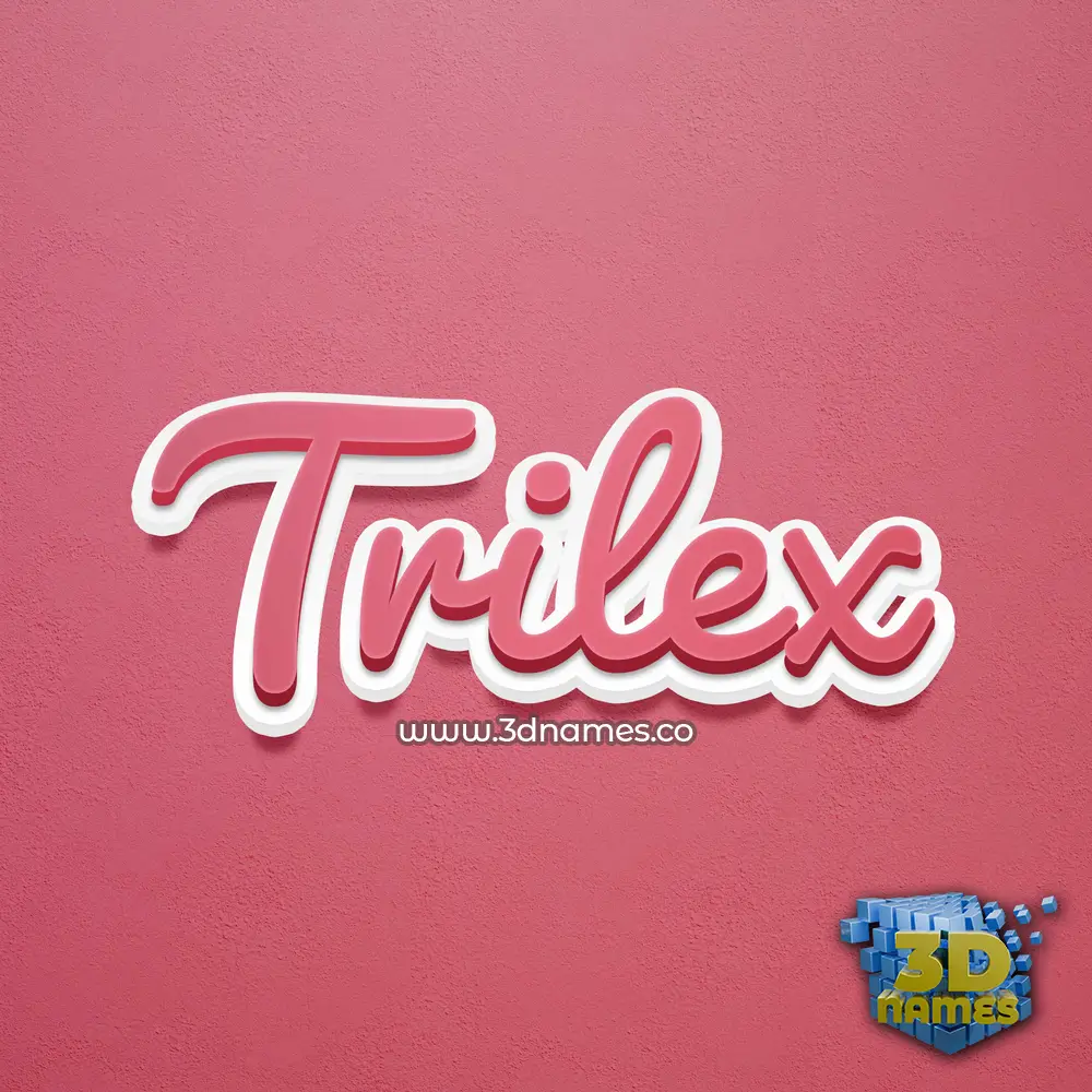 trilex in Red Scribble style - 3D name wallpaper