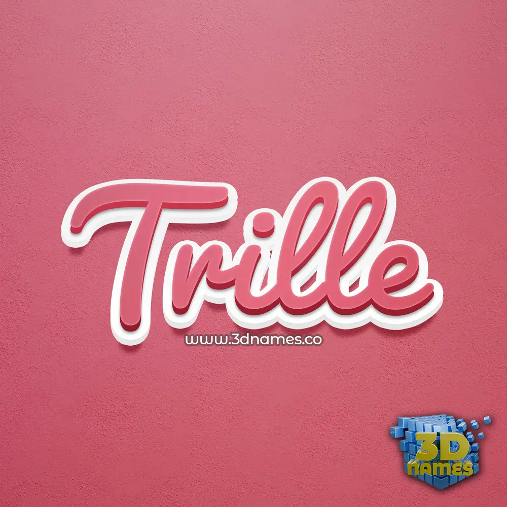 trille in Red Scribble style - 3D name wallpaper