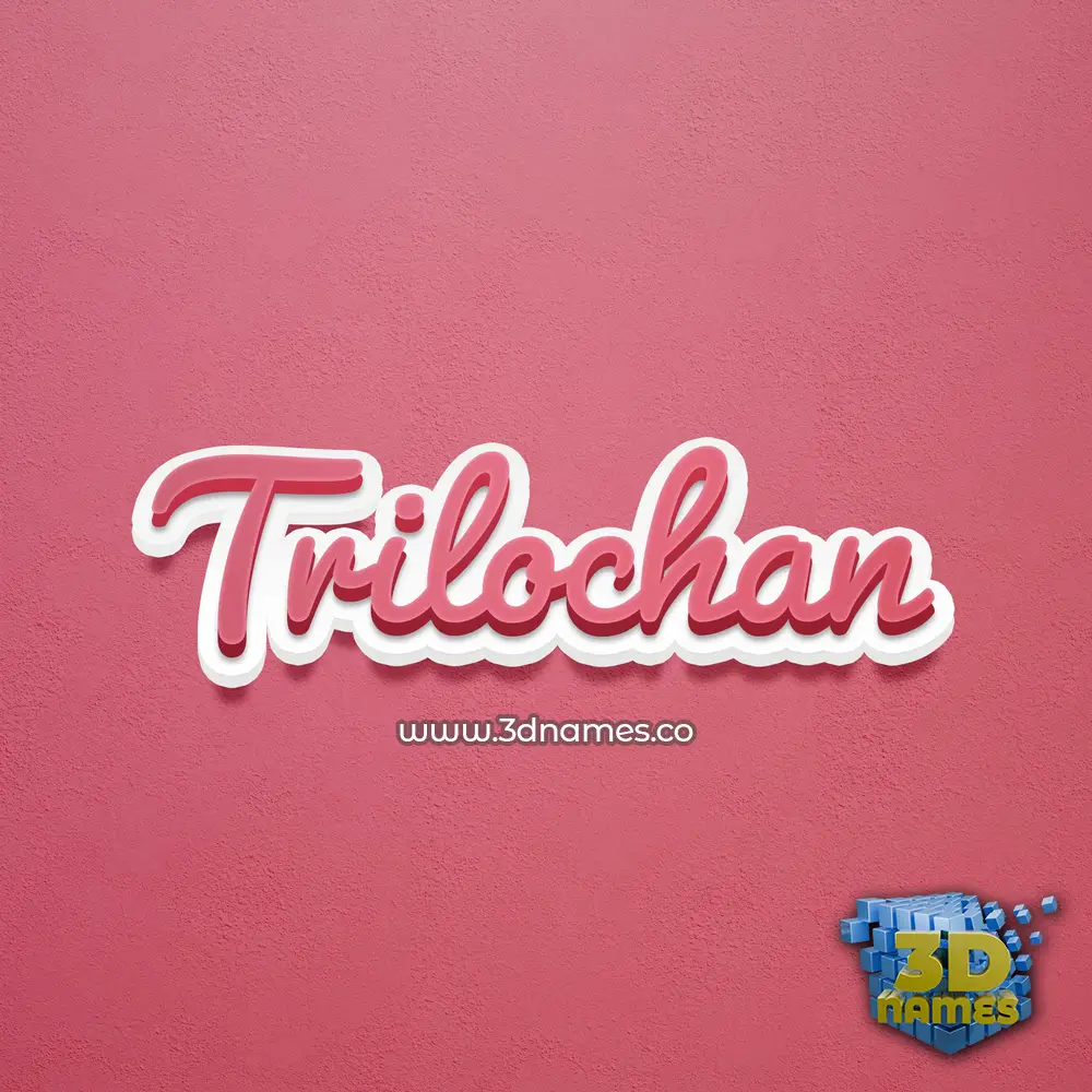 trilochan in Red Scribble style - 3D name wallpaper