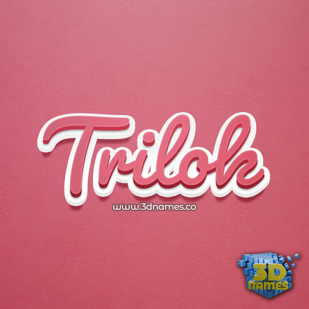 trilok in Red Scribble style - 3D name wallpaper