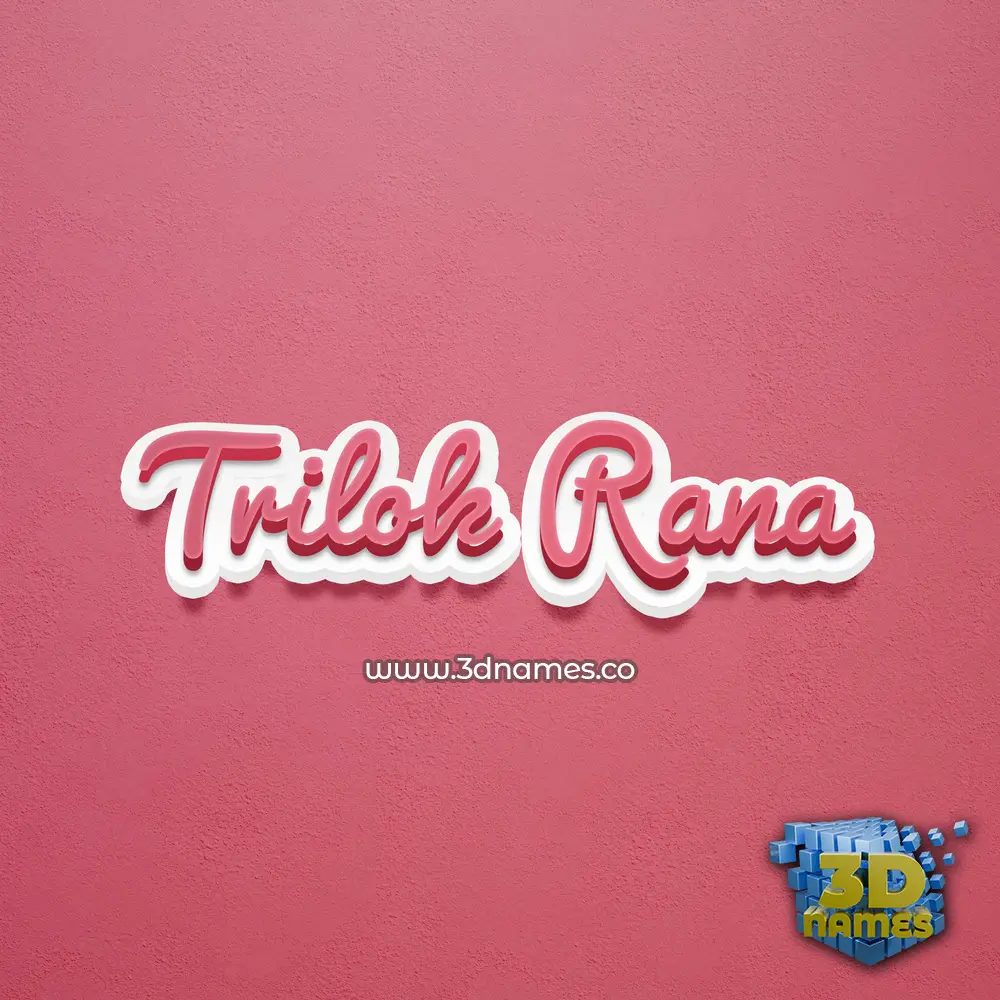 trilok rana in Red Scribble style - 3D name wallpaper