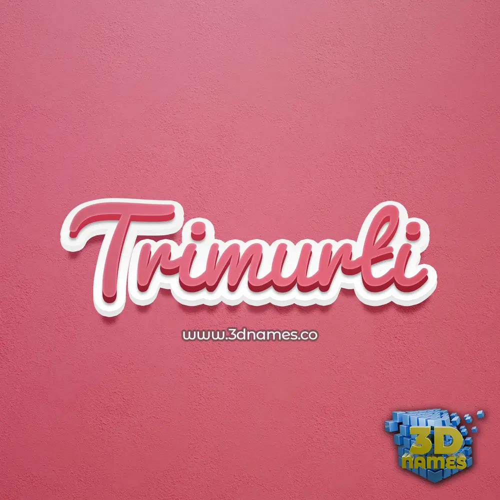 trimurti in Red Scribble style - 3D name wallpaper