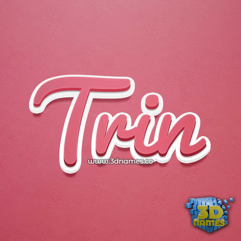 trin in Red Scribble style - 3D name wallpaper