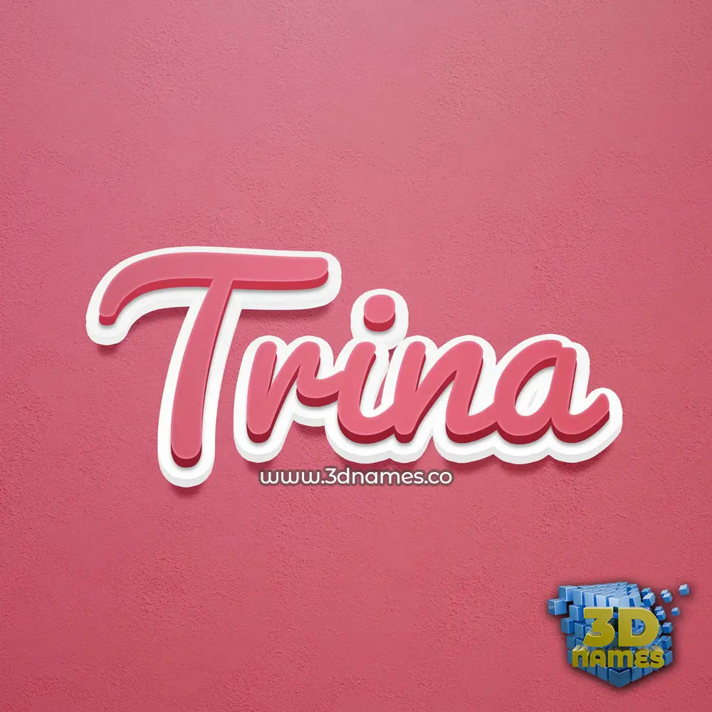 trina in Red Scribble style - 3D name wallpaper