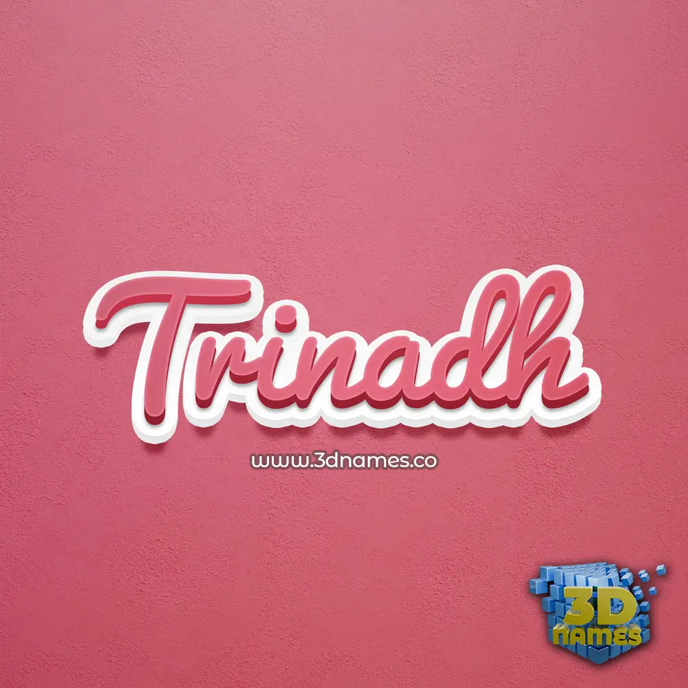 trinadh in Red Scribble style - 3D name wallpaper