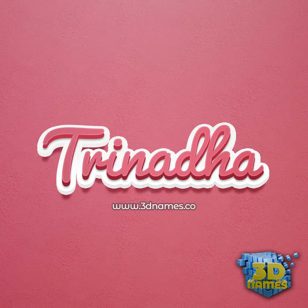 trinadha in Red Scribble style - 3D name wallpaper