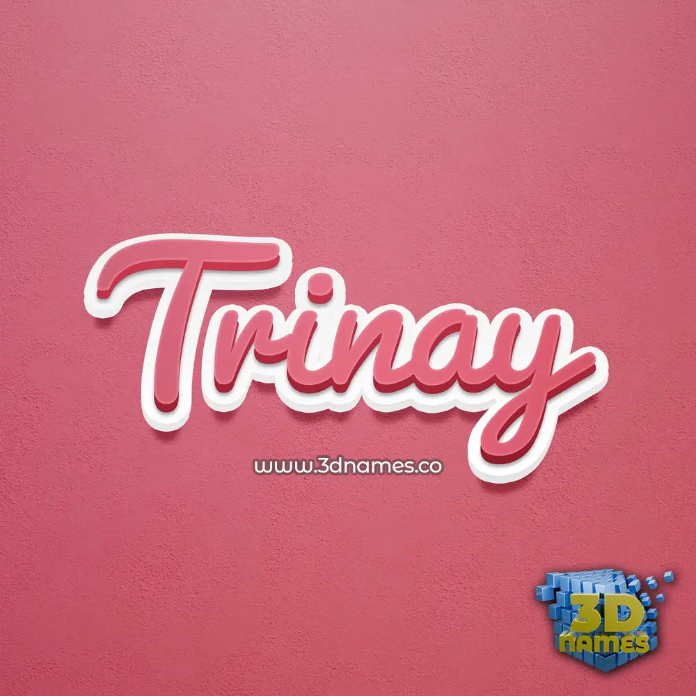 trinay in Red Scribble style - 3D name wallpaper