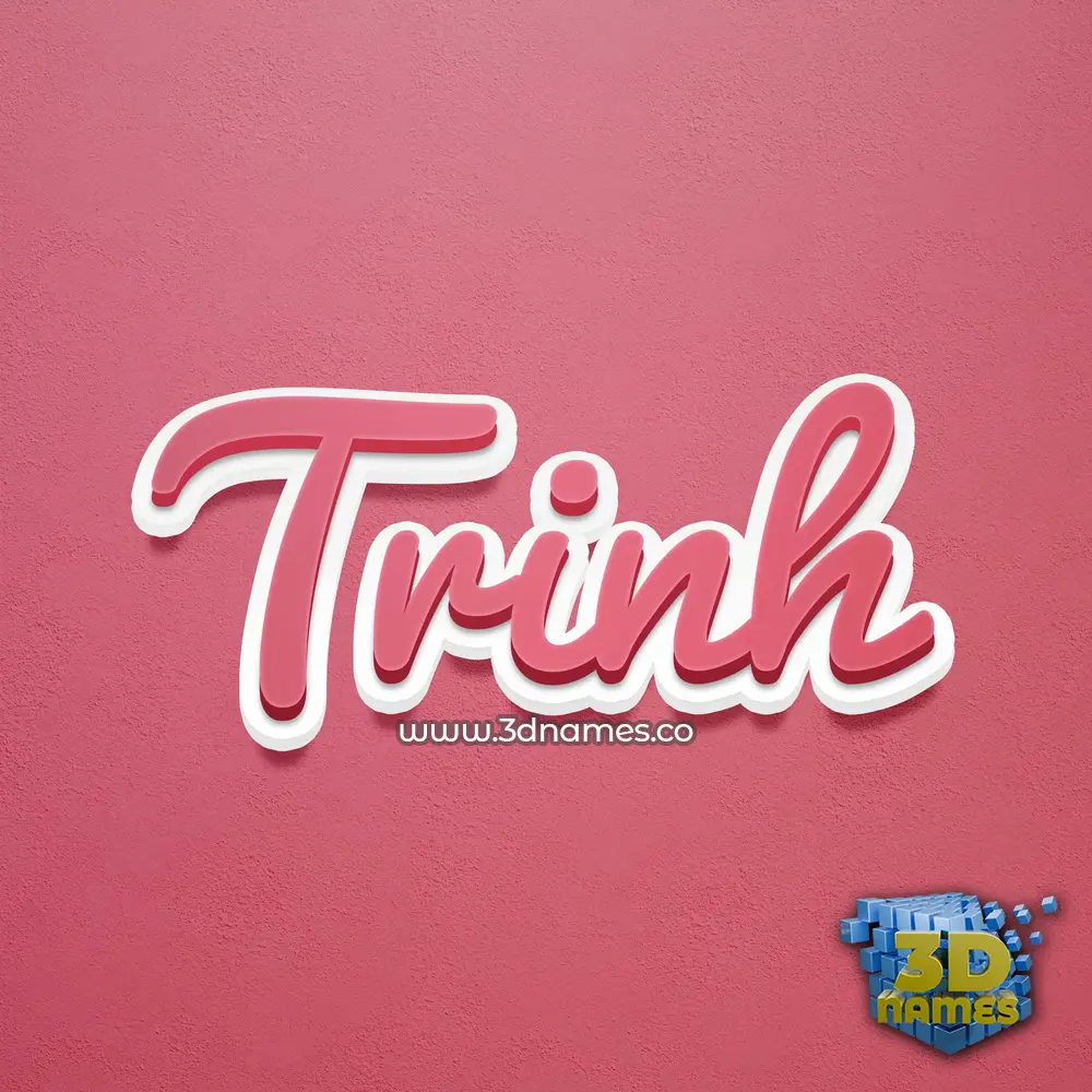 trinh in Red Scribble style - 3D name wallpaper
