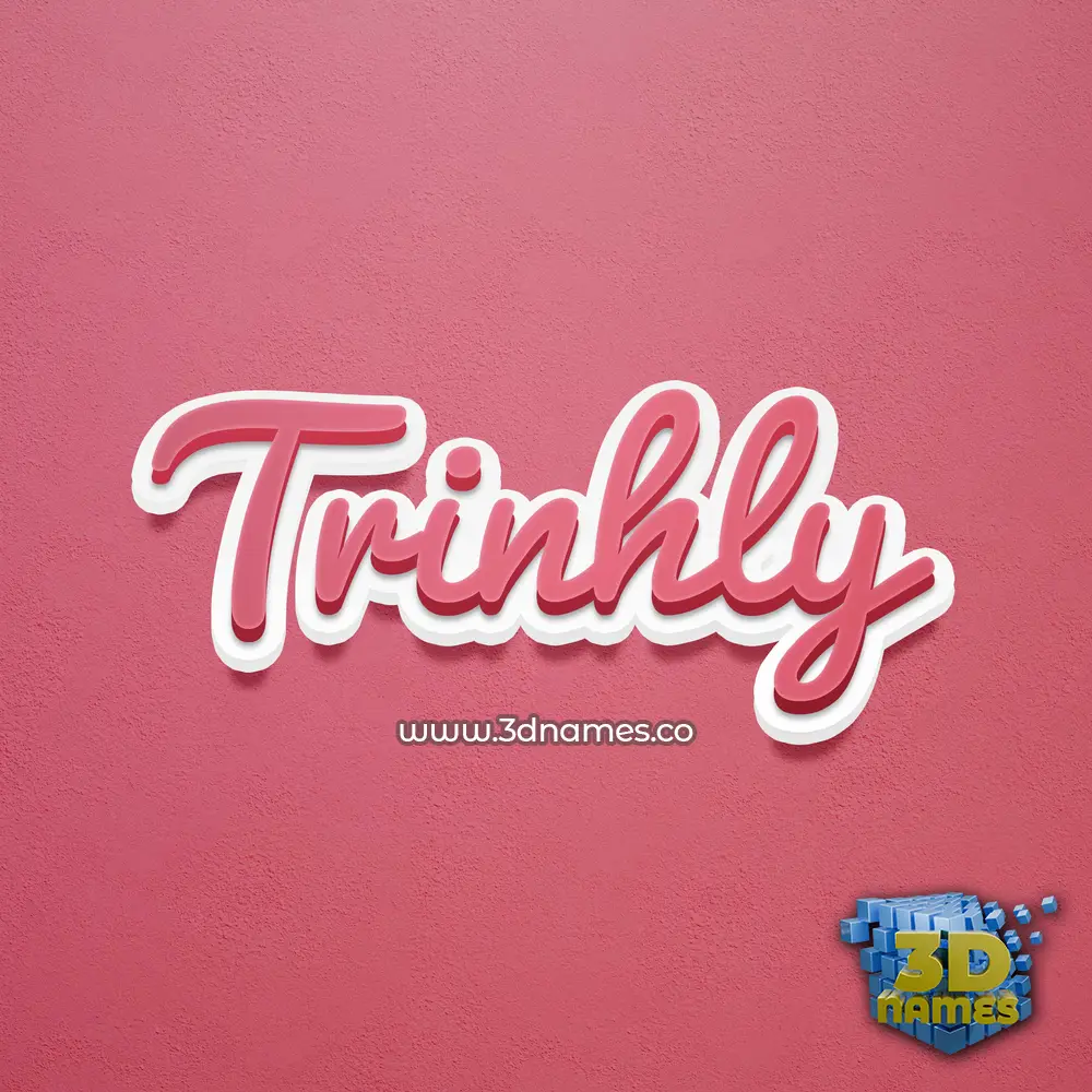 trinhly in Red Scribble style - 3D name wallpaper