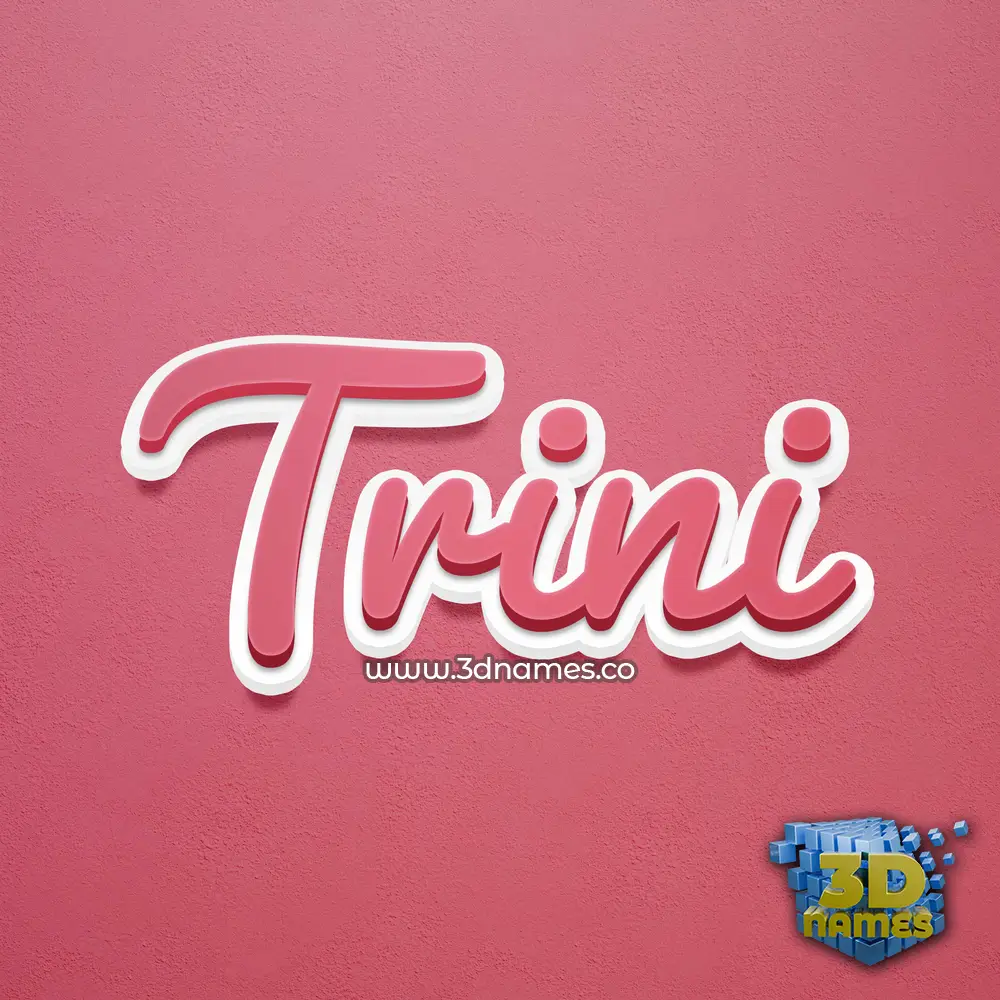 trini in Red Scribble style - 3D name wallpaper