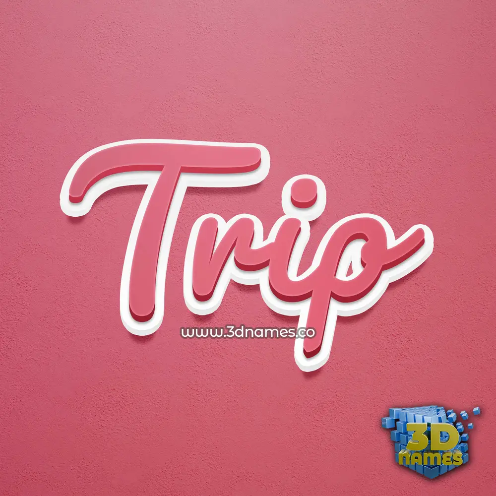 trip in Red Scribble style - 3D name wallpaper