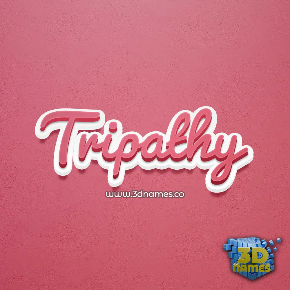 tripathy in Red Scribble style - 3D name wallpaper