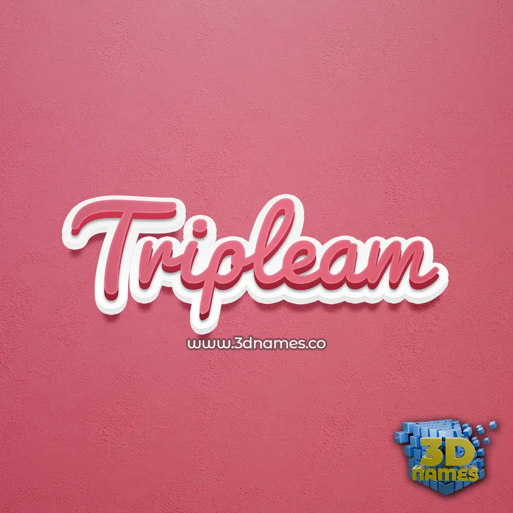 tripleam in Red Scribble style - 3D name wallpaper