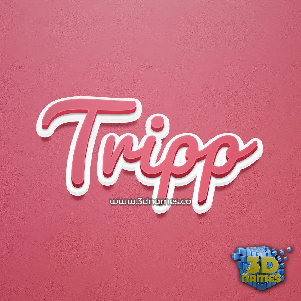 tripp in Red Scribble style - 3D name wallpaper