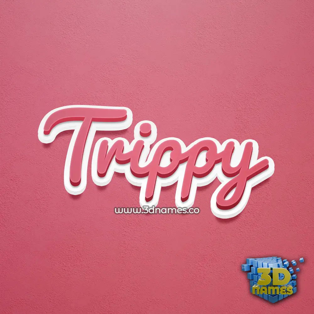 trippy in Red Scribble style - 3D name wallpaper