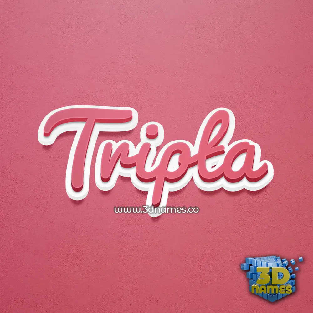 tripta in Red Scribble style - 3D name wallpaper