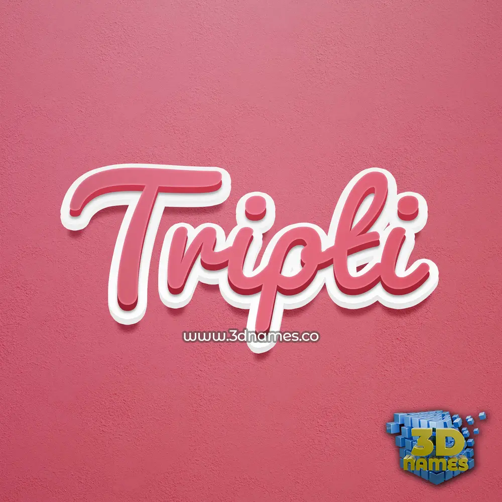 tripti in Red Scribble style - 3D name wallpaper