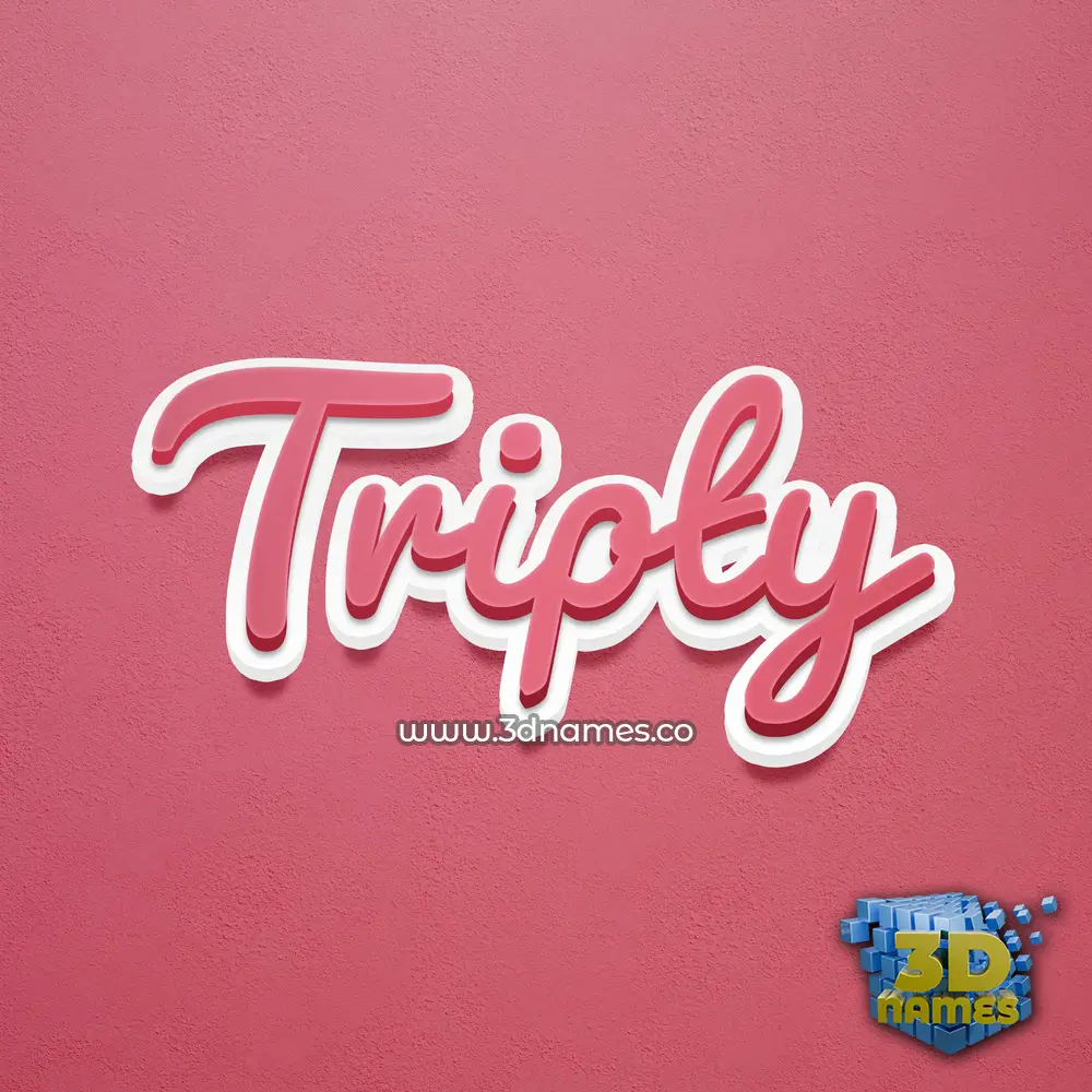 tripty in Red Scribble style - 3D name wallpaper