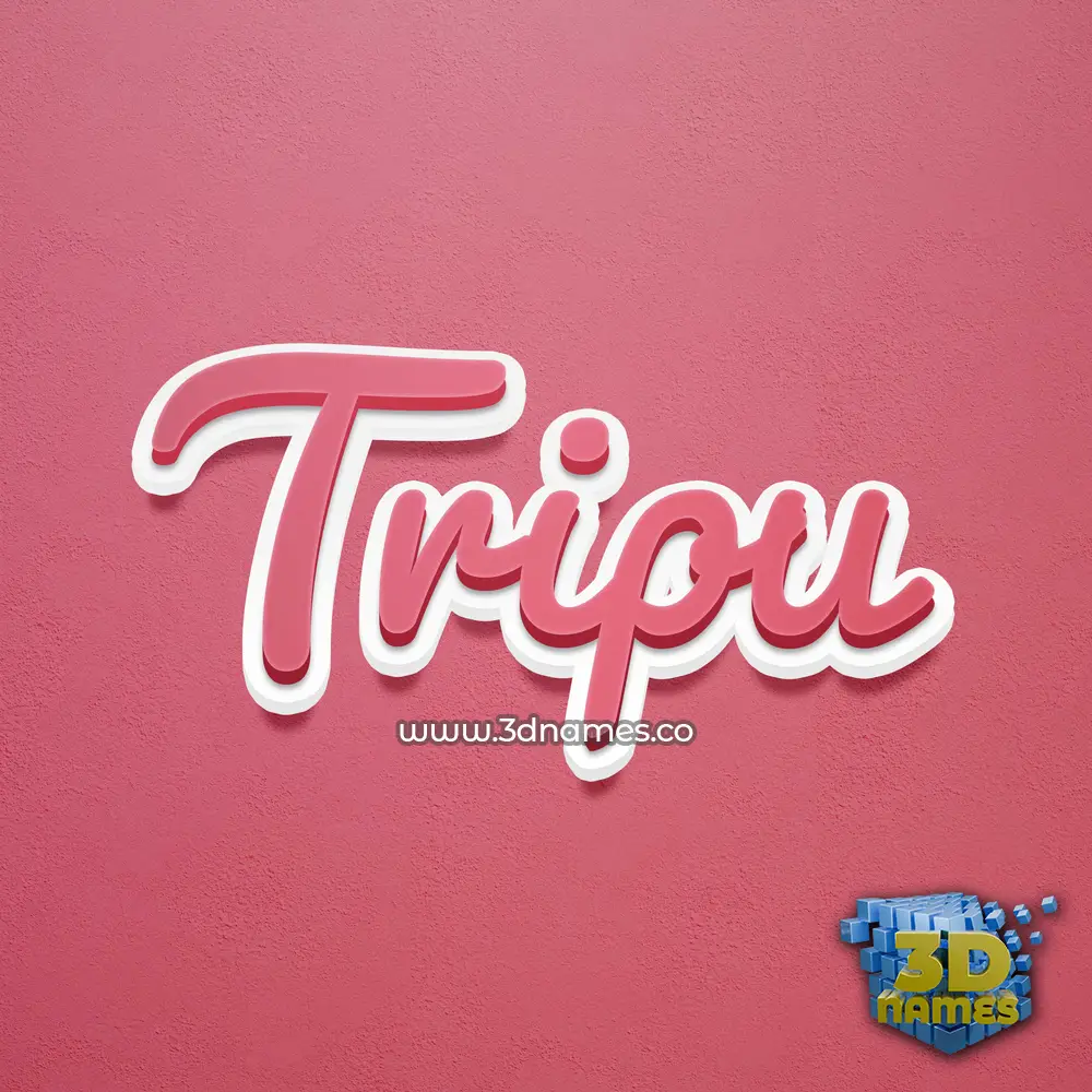 tripu in Red Scribble style - 3D name wallpaper