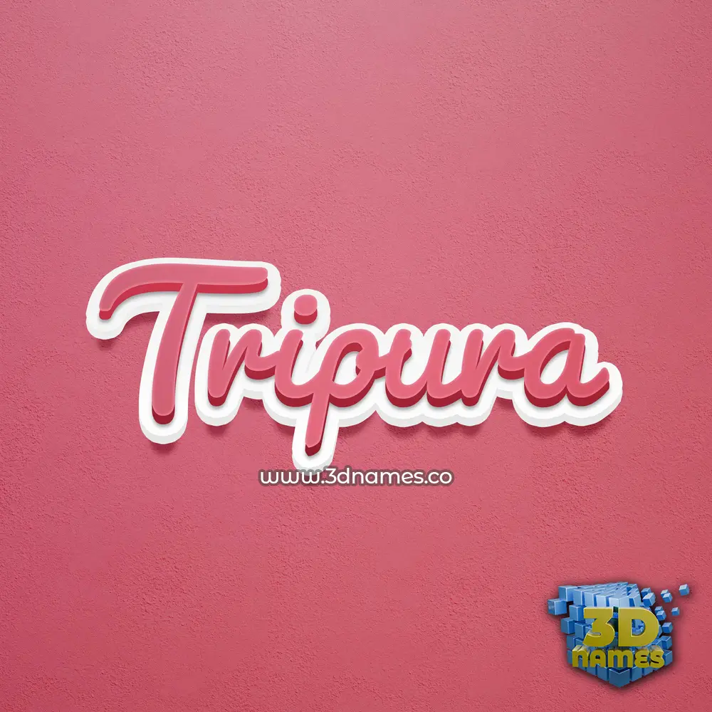 tripura in Red Scribble style - 3D name wallpaper