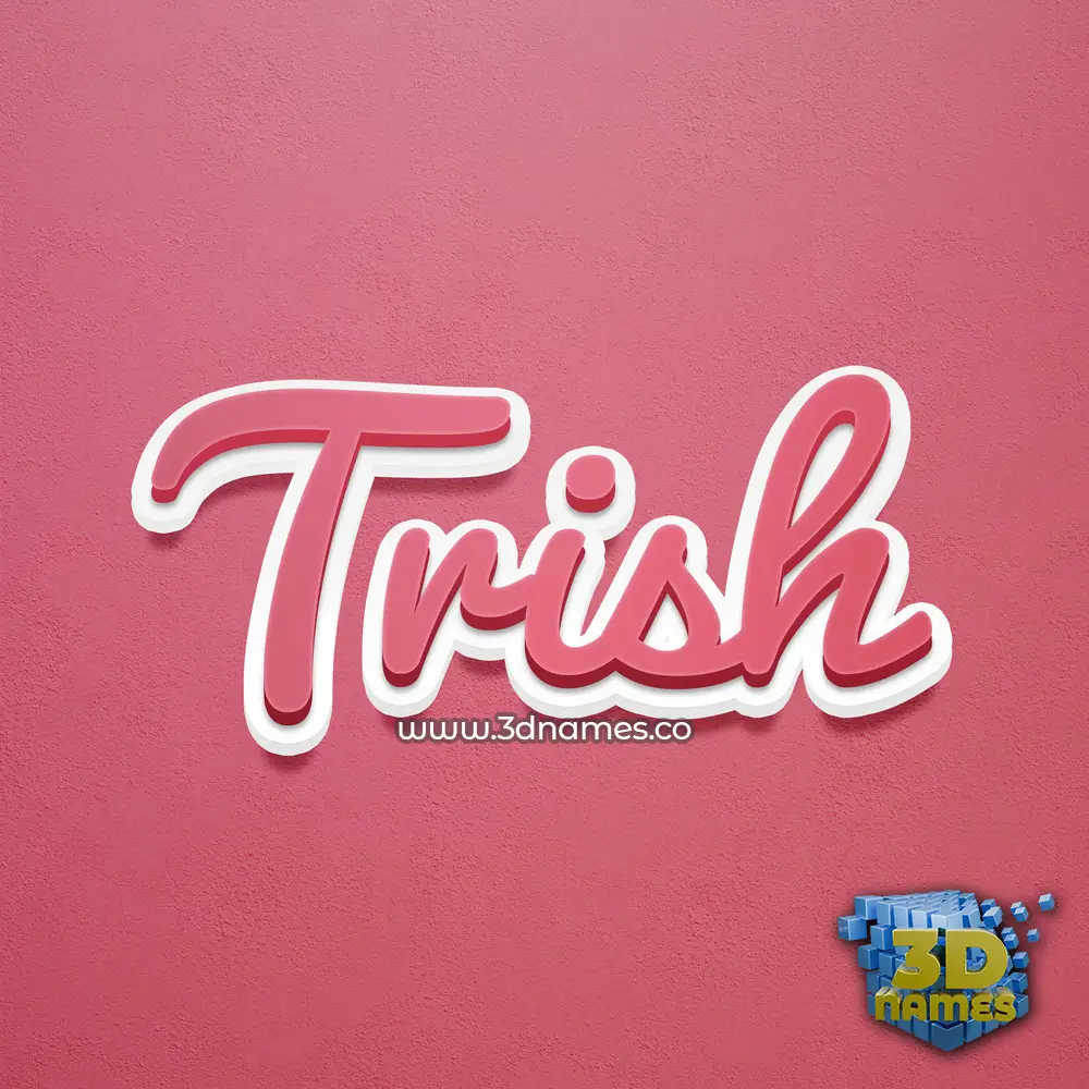 trish in Red Scribble style - 3D name wallpaper