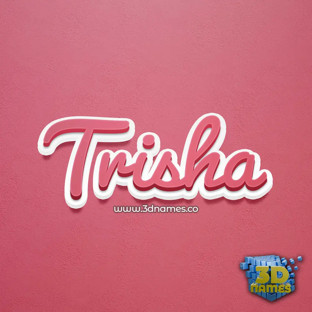 trisha in Red Scribble style - 3D name wallpaper