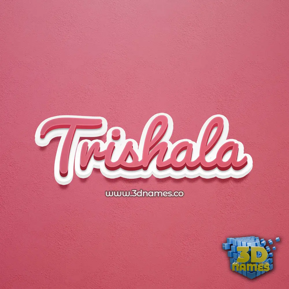trishala in Red Scribble style - 3D name wallpaper