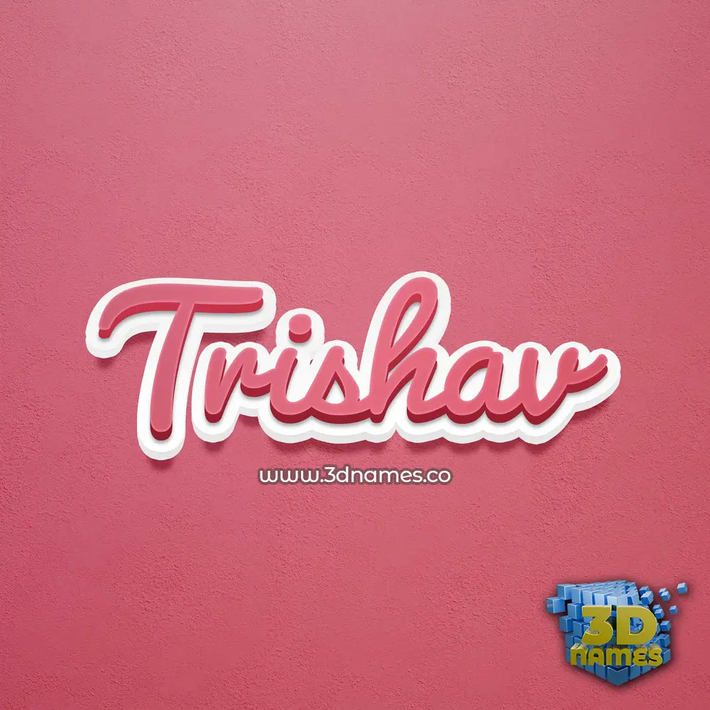 trishav in Red Scribble style - 3D name wallpaper