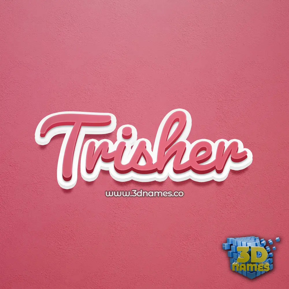 trisher in Red Scribble style - 3D name wallpaper