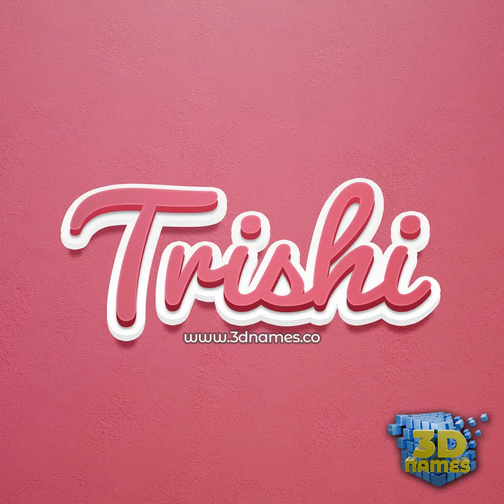 trishi in Red Scribble style - 3D name wallpaper