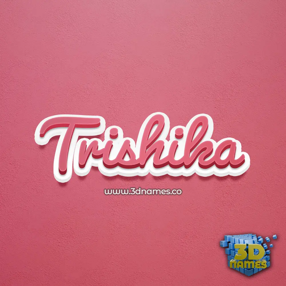 trishika in Red Scribble style - 3D name wallpaper