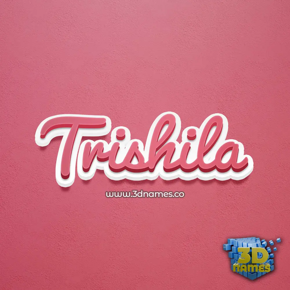 trishila in Red Scribble style - 3D name wallpaper