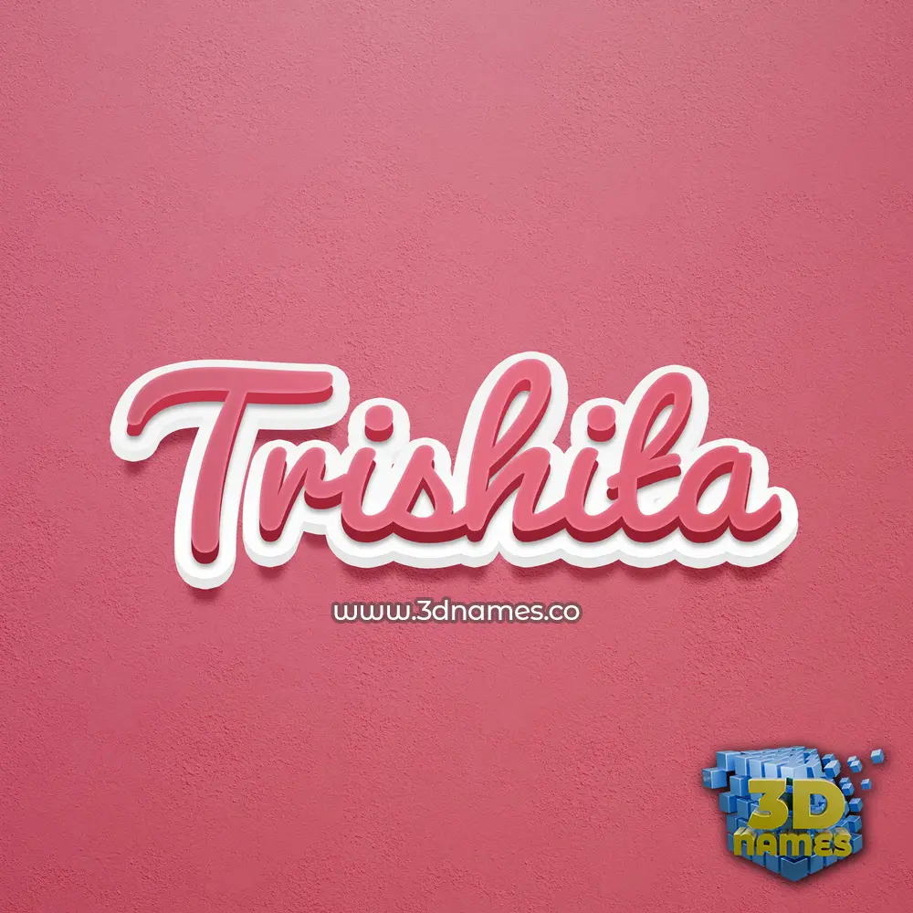 trishita in Red Scribble style - 3D name wallpaper