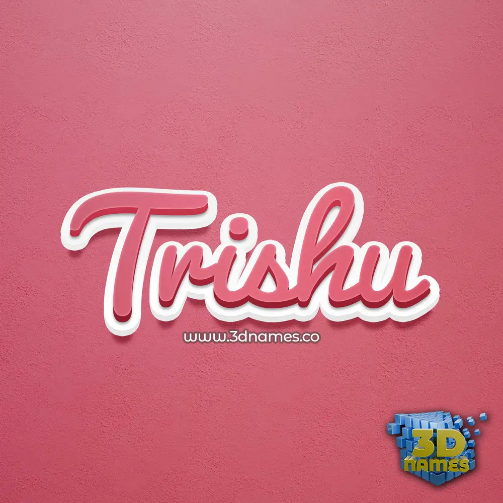 trishu in Red Scribble style - 3D name wallpaper