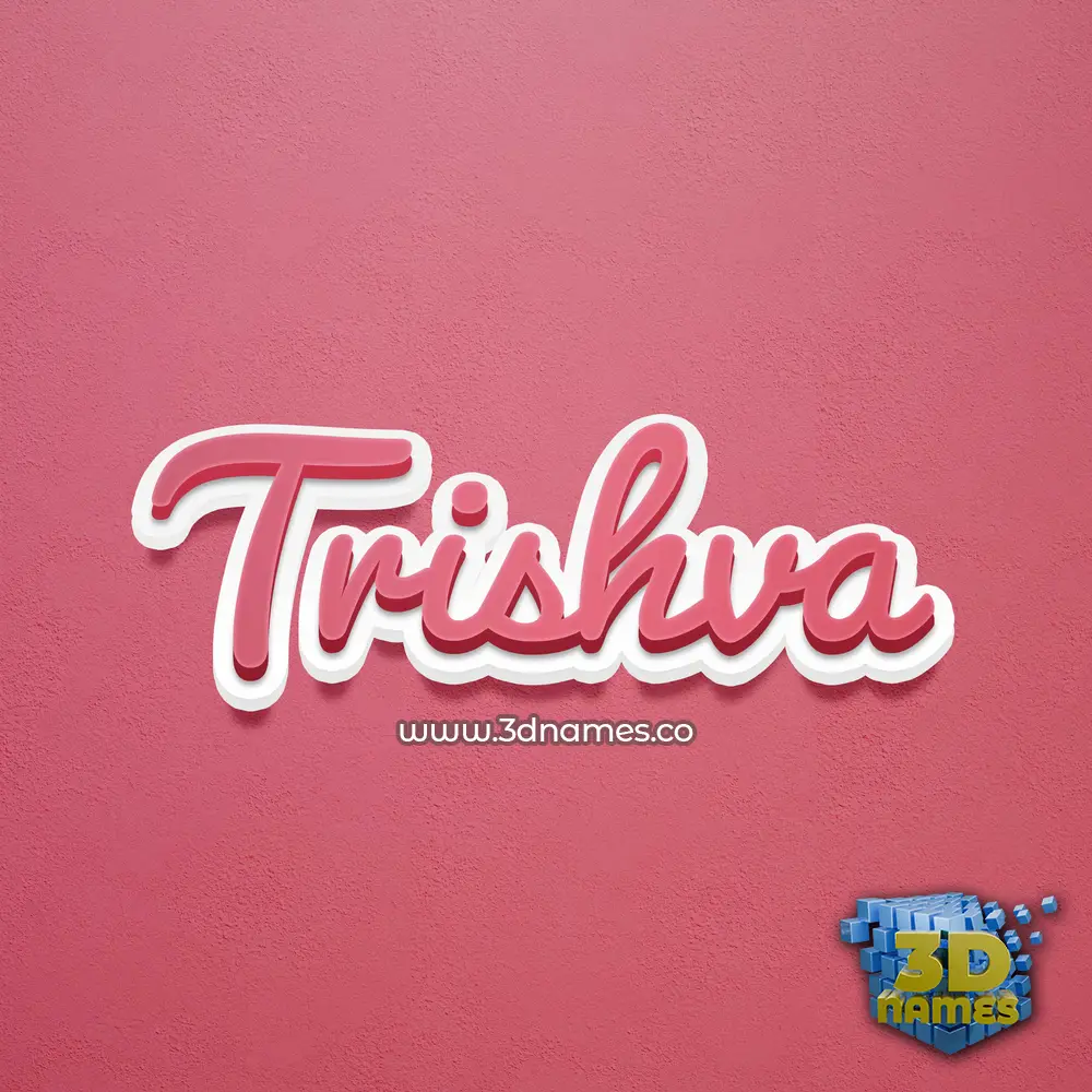 trishva in Red Scribble style - 3D name wallpaper