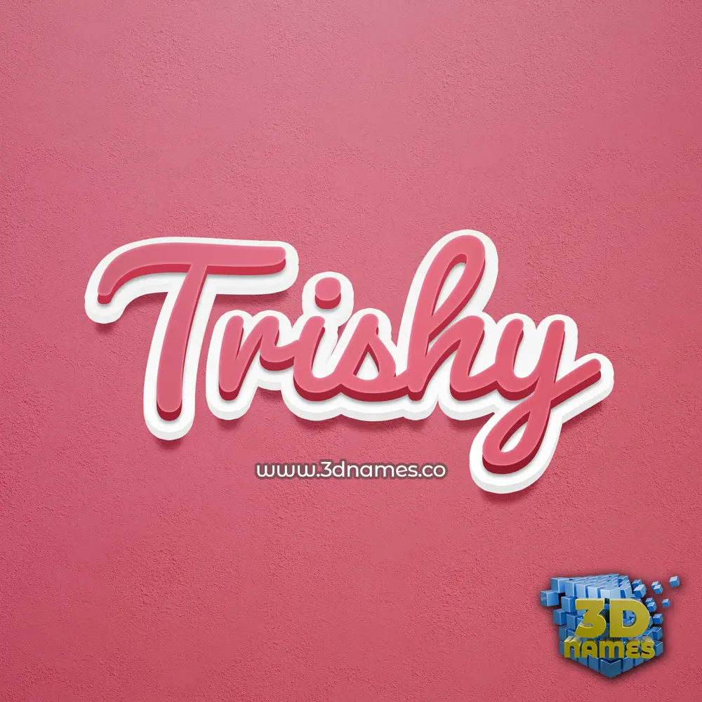 trishy in Red Scribble style - 3D name wallpaper