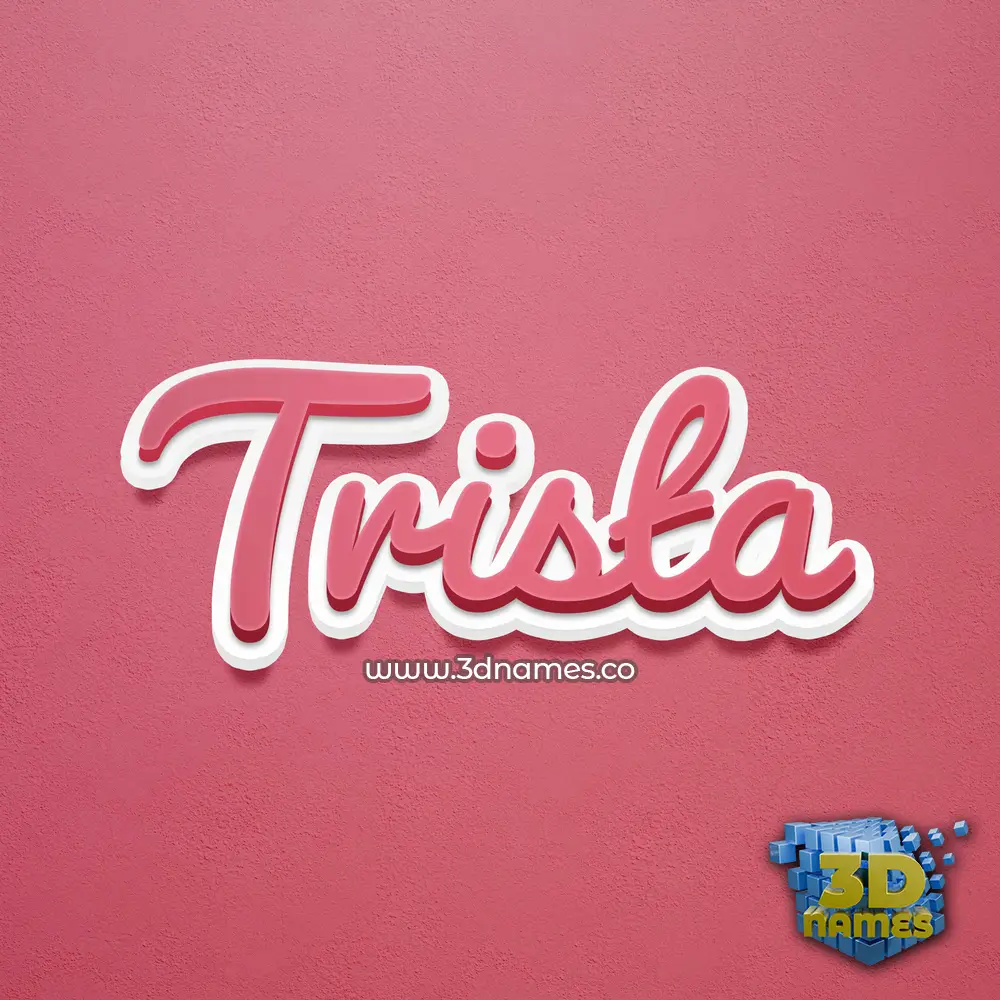 trista in Red Scribble style - 3D name wallpaper