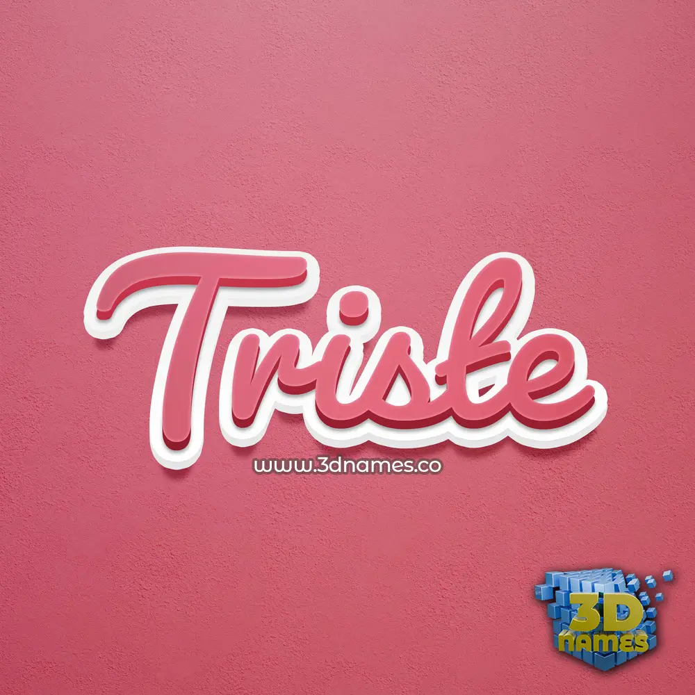 triste in Red Scribble style - 3D name wallpaper