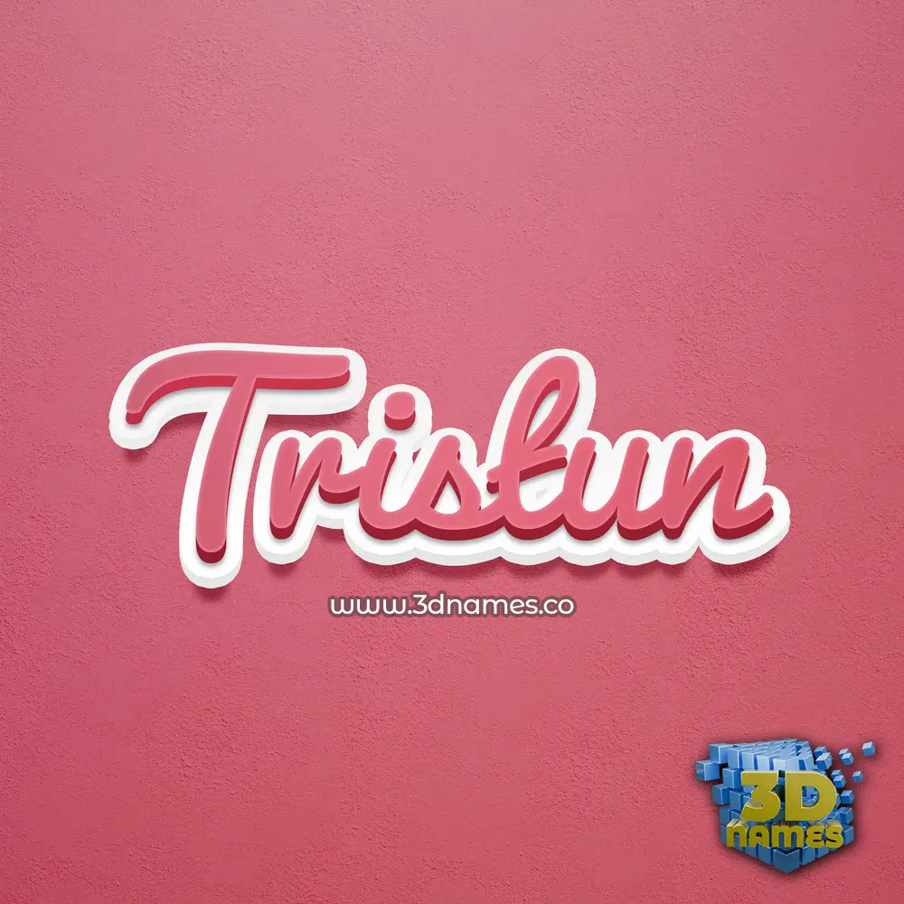 tristun in Red Scribble style - 3D name wallpaper
