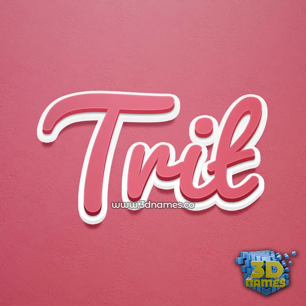 trit in Red Scribble style - 3D name wallpaper